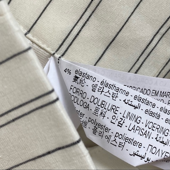 Matching Set - Zara Cropped Striped Blazer with Linen Blend Midi Skirt - Picture 10 of 11